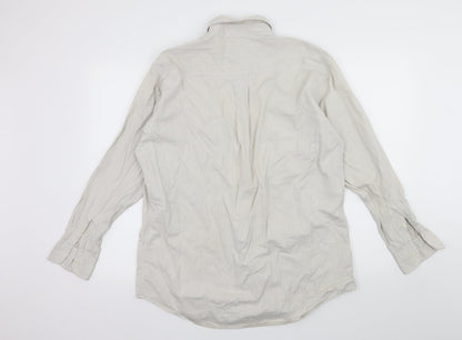 Mens UK Size 15.5 Associates Grey  Button-Up Long Sleeve Casual Shirt