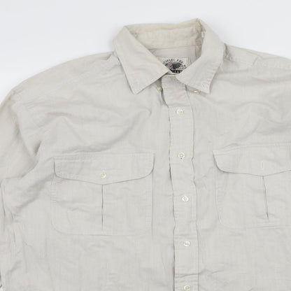 Mens UK Size 15.5 Associates Grey  Button-Up Long Sleeve Casual Shirt