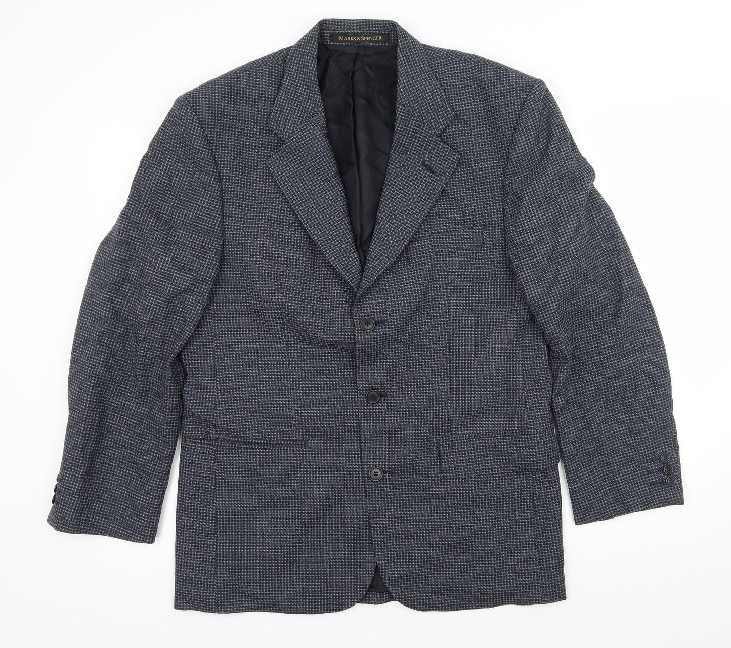 Mens UK Size M St Michael Regular Blue Suit Jacket