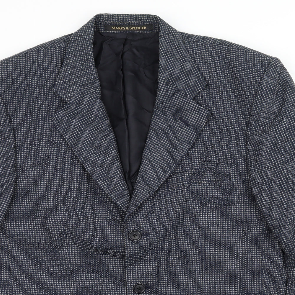 Mens UK Size M St Michael Regular Blue Suit Jacket