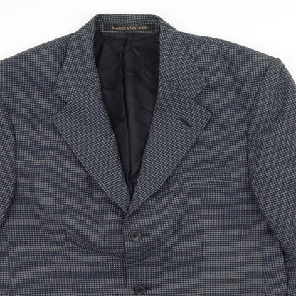 Mens UK Size M St Michael Regular Blue Suit Jacket