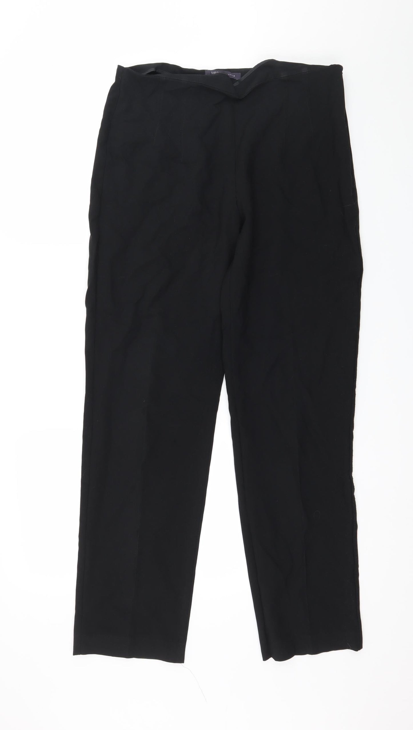 Womens UK Size 12 Marks and Spencer Regular Fit  Black Trousers