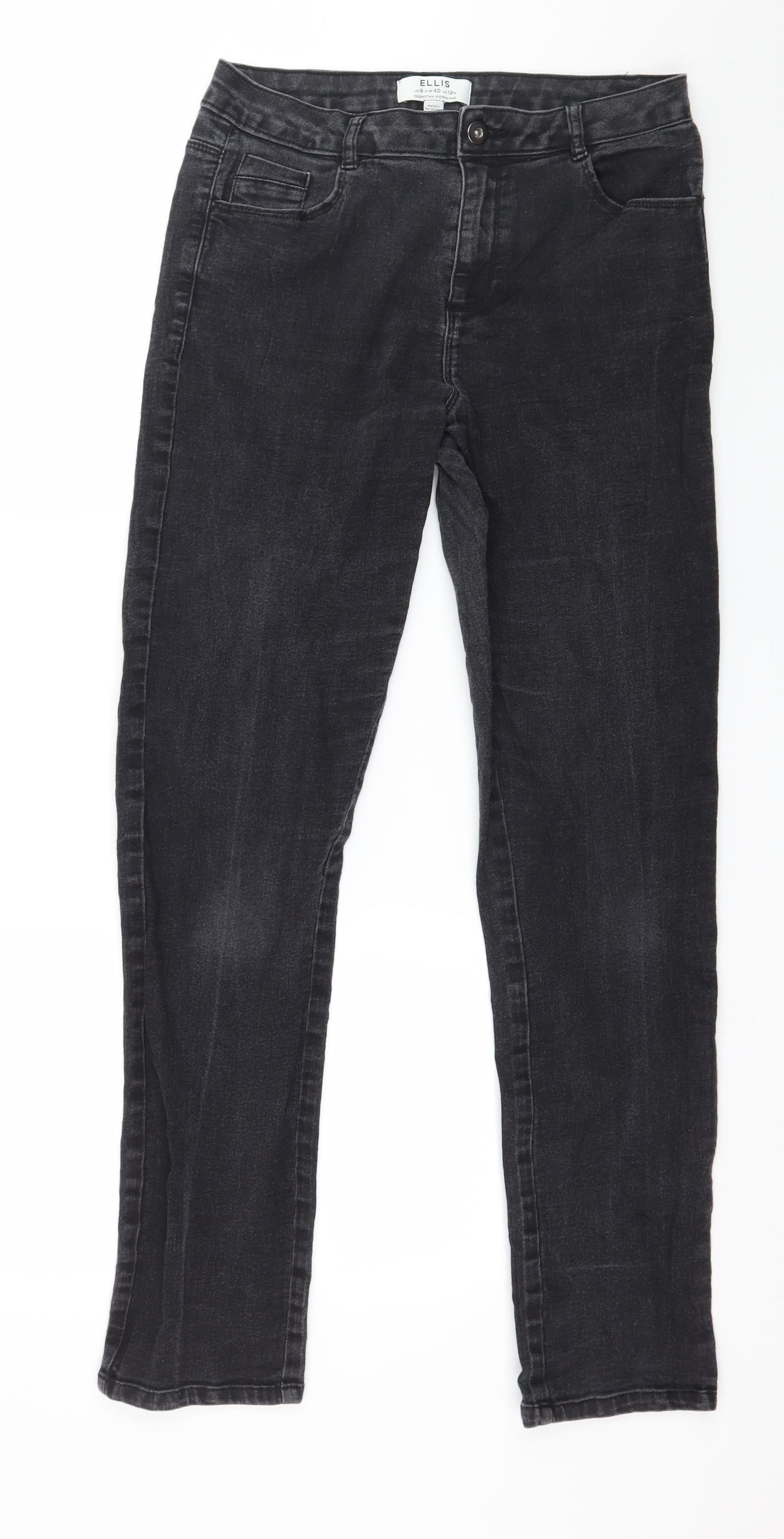 Dorothy Perkins Womens Grey  Denim Skinny Jeans Size 12 L29 in