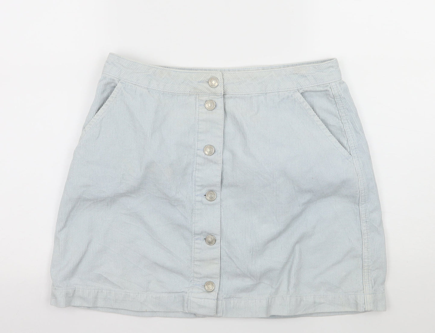 Topshp Womens Blue  Corduroy A-Line Skirt Size 30 in
