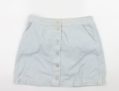 Topshp Womens Blue  Corduroy A-Line Skirt Size 30 in