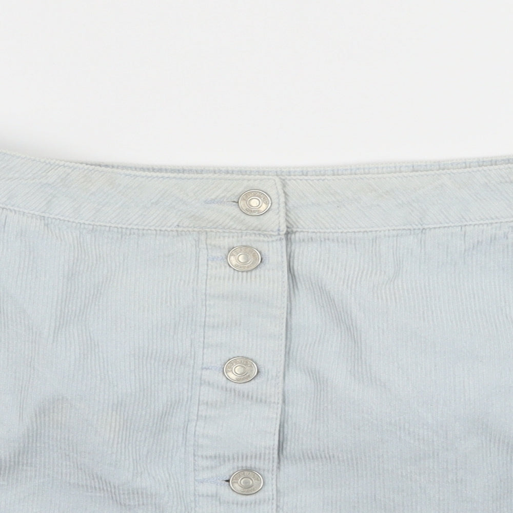 Topshp Womens Blue  Corduroy A-Line Skirt Size 30 in