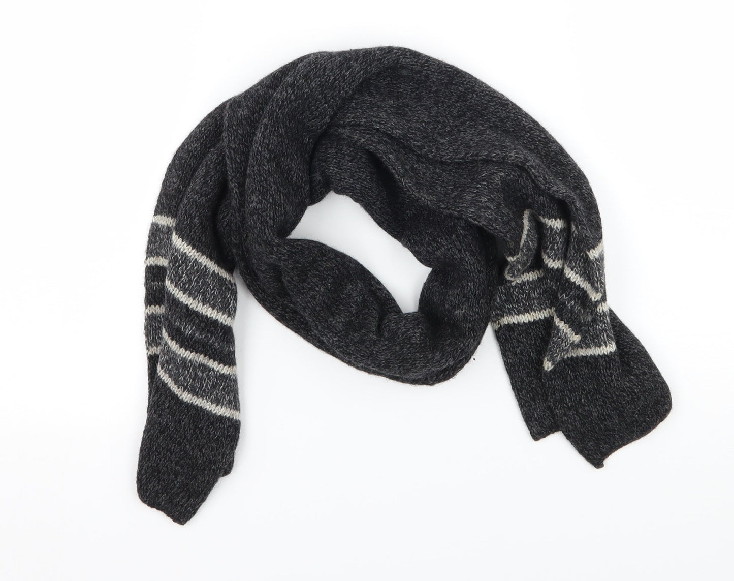 Preworn Mens Grey  Knit Rectangle Scarf Scarf One Size