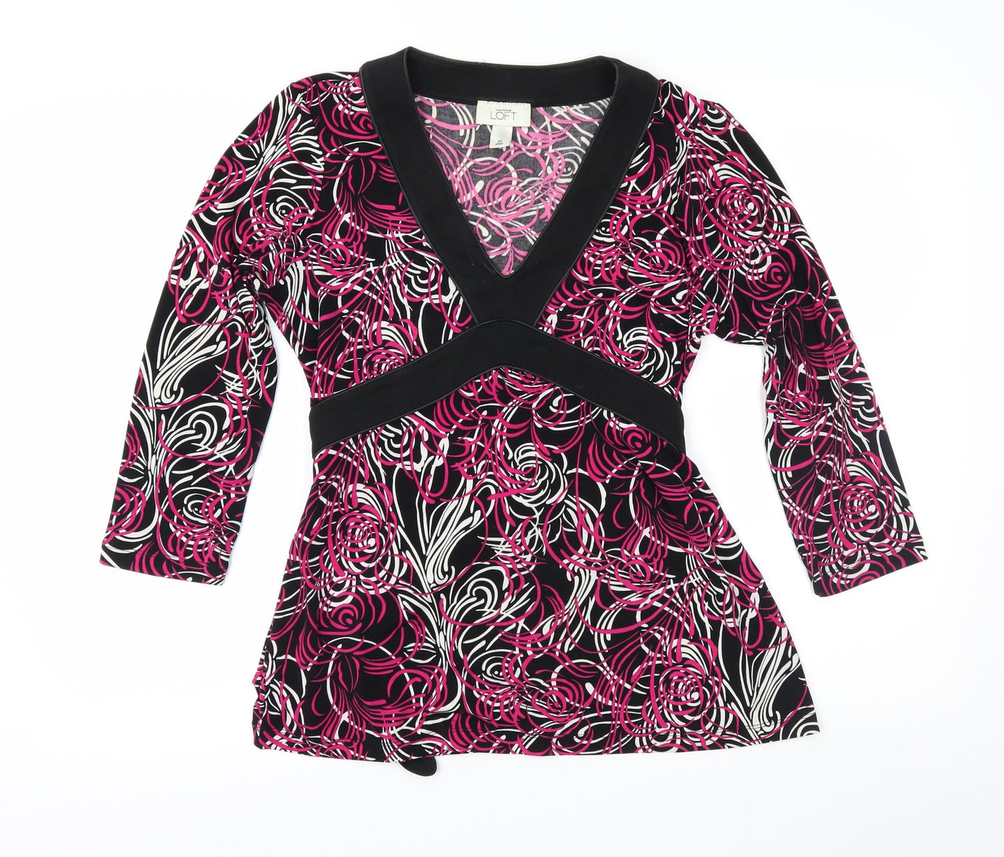 LOFT Womens Pink Geometric  Basic Blouse Size M