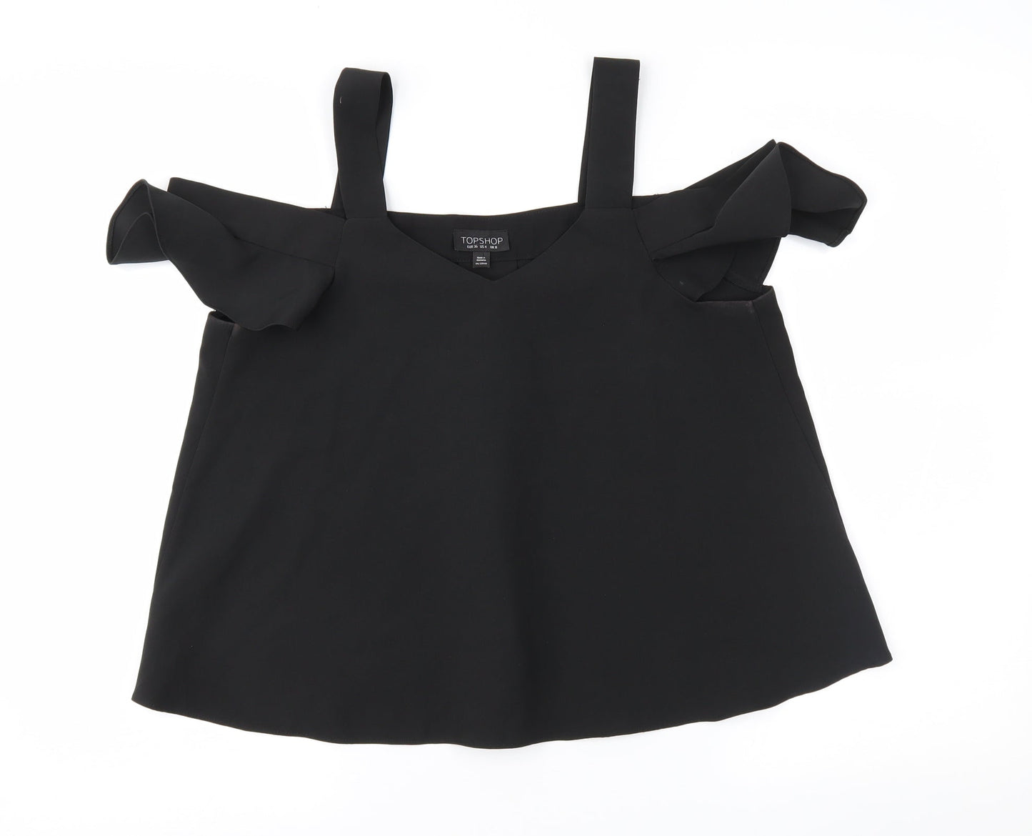 Womens UK Size 8 Topshop Black Basic Blouse