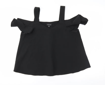 Womens UK Size 8 Topshop Black Basic Blouse