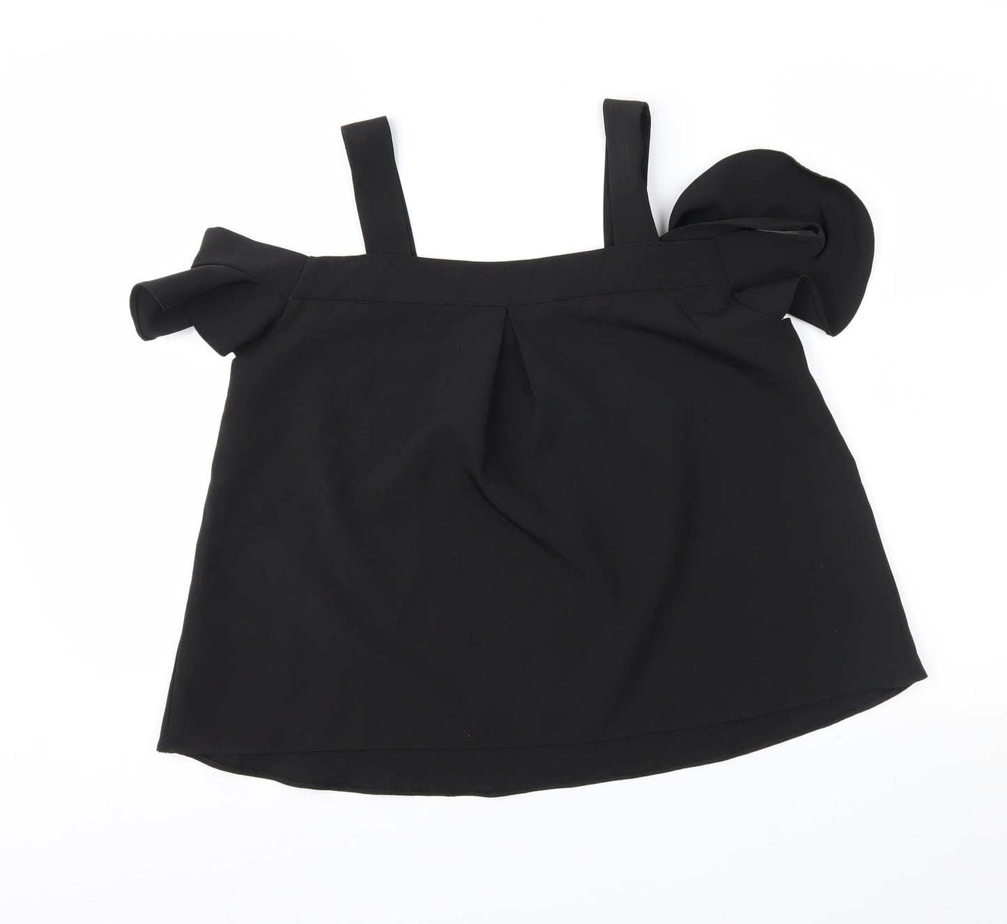 Womens UK Size 8 Topshop Black Basic Blouse