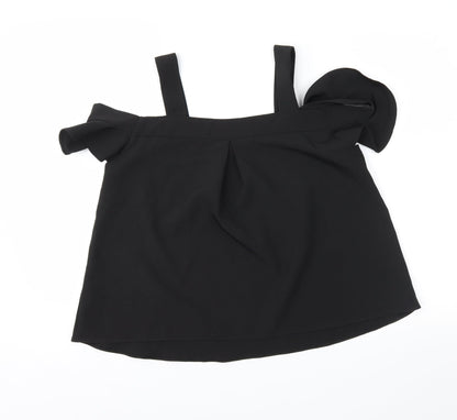 Womens UK Size 8 Topshop Black Basic Blouse