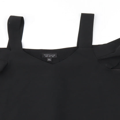 Womens UK Size 8 Topshop Black Basic Blouse