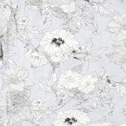 F&F Womens Blue Floral  Basic Blouse Size 10