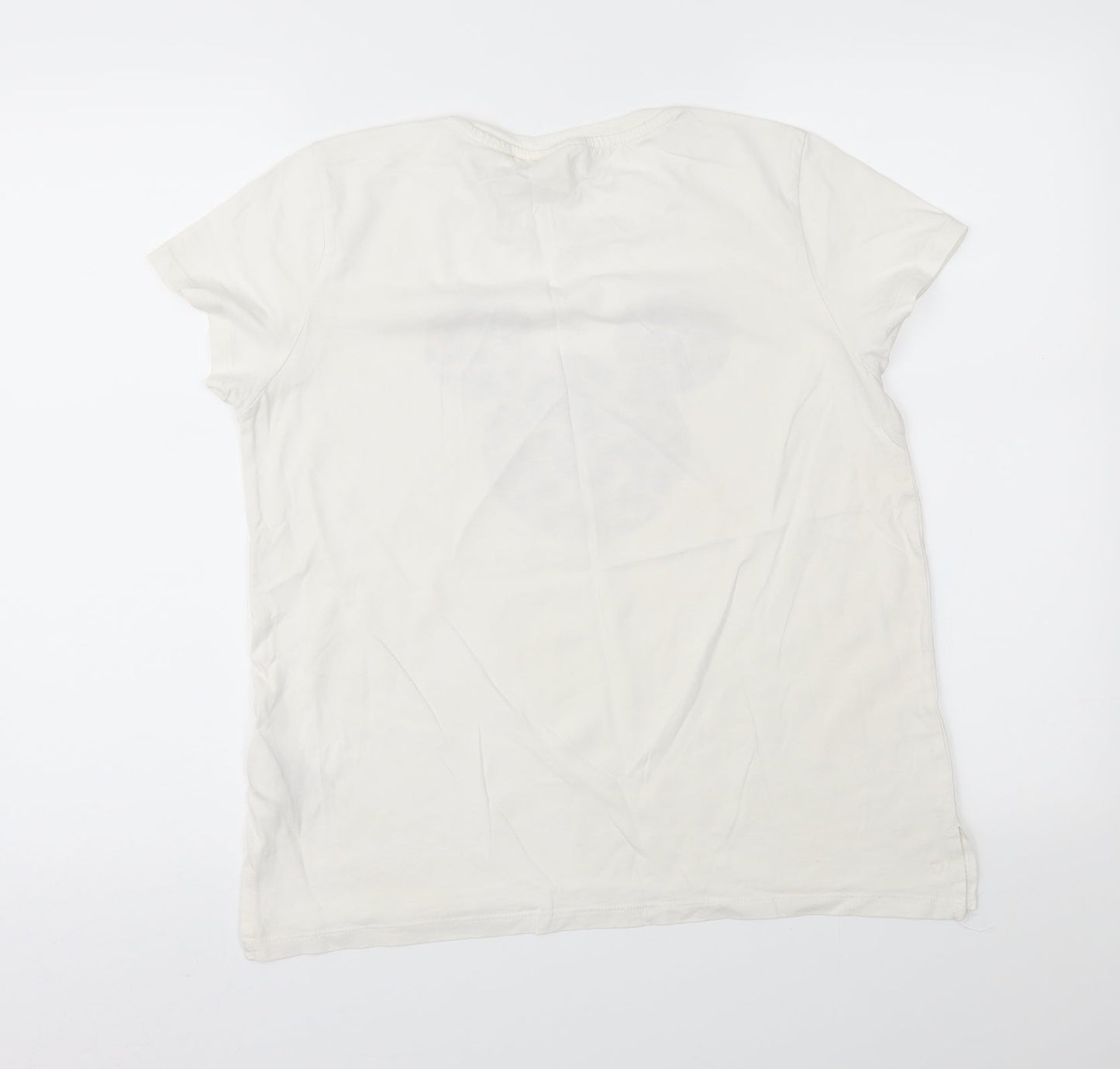 Womens UK Size S H&M Ivory Basic T-Shirt