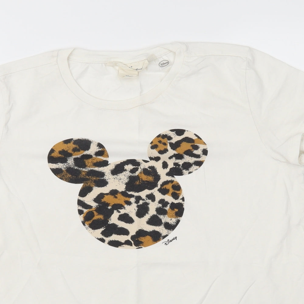 Womens UK Size S H&M Ivory Basic T-Shirt