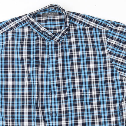 Primark Mens Blue Check   Button-Up Size 2XL
