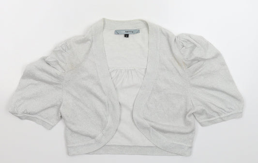 Red Herring Womens Silver  Knit Cardigan Jumper Size 12