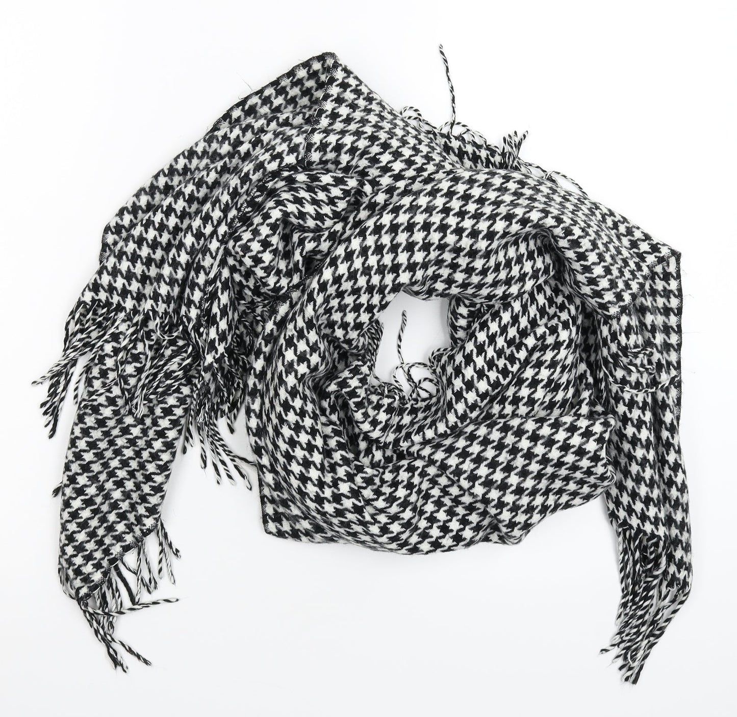 Preworn Womens Multicoloured Houndstooth Knit  Shawl/Wrap