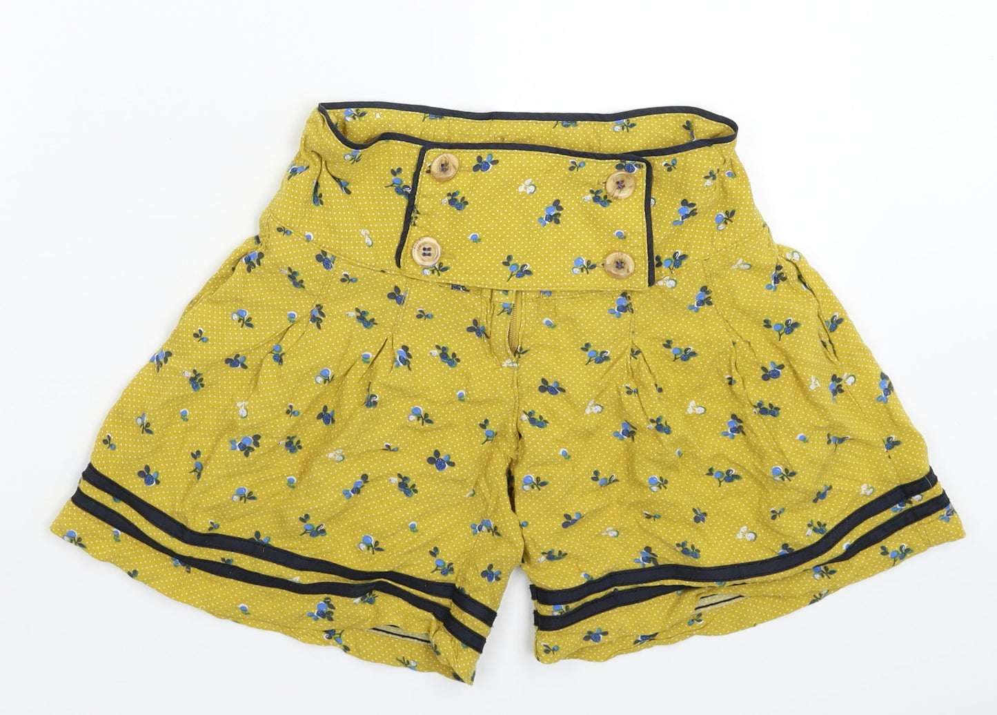 NEXT Girls Yellow Floral  Bermuda Shorts Size 7 Years