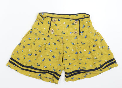 NEXT Girls Yellow Floral  Bermuda Shorts Size 7 Years