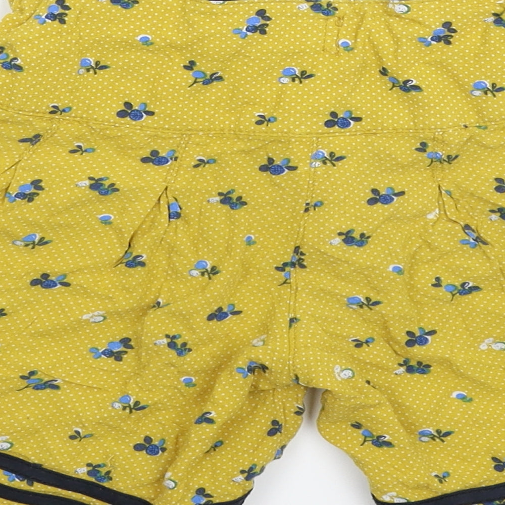 NEXT Girls Yellow Floral  Bermuda Shorts Size 7 Years