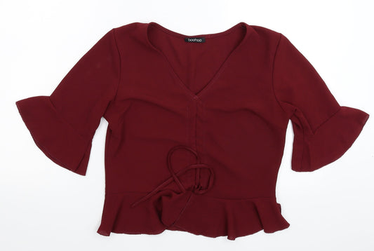 Boohoo Womens Brown   Basic Blouse Size 10