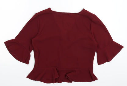 Boohoo Womens Brown   Basic Blouse Size 10