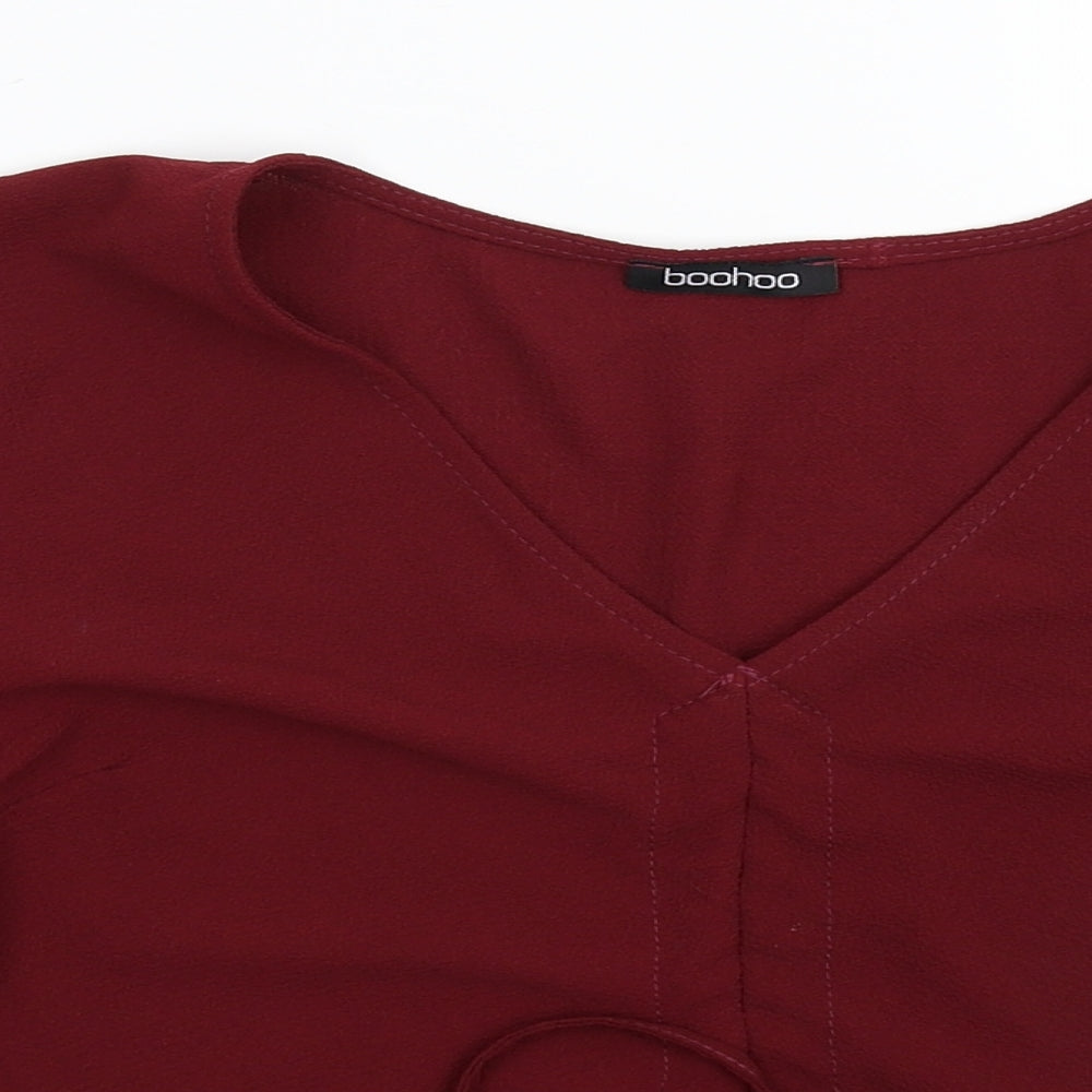 Boohoo Womens Brown   Basic Blouse Size 10