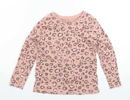 George Boys Pink Animal Print  Basic T-Shirt Size 5-6 Years
