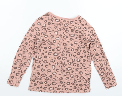 George Boys Pink Animal Print  Basic T-Shirt Size 5-6 Years