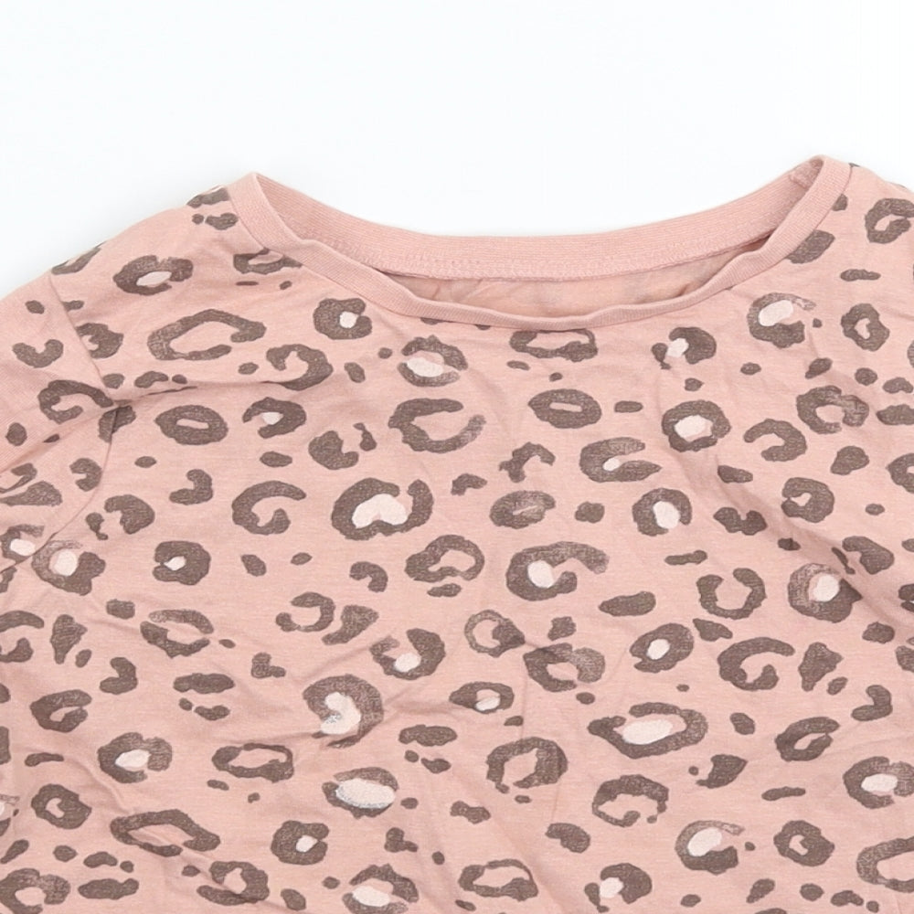 George Boys Pink Animal Print  Basic T-Shirt Size 5-6 Years