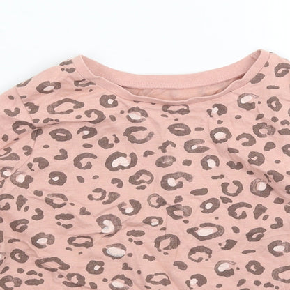 George Boys Pink Animal Print  Basic T-Shirt Size 5-6 Years