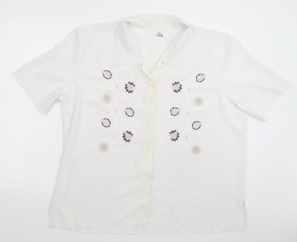 Womens UK Size 20 Preworn White Basic Button-Up