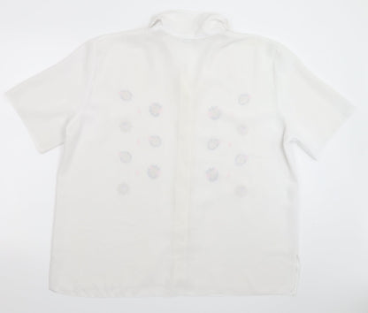 Womens UK Size 20 Preworn White Basic Button-Up