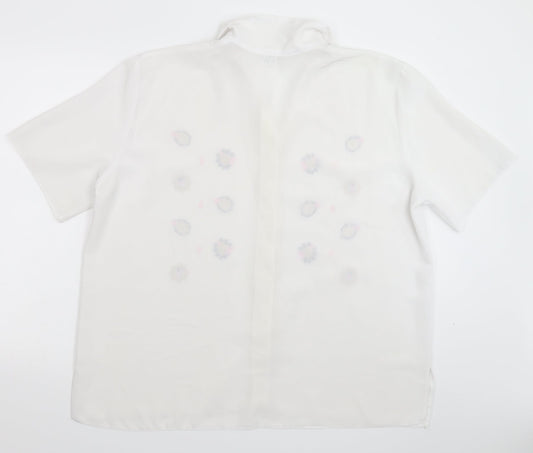 Womens UK Size 20 Preworn White Basic Button-Up