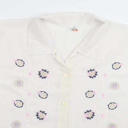 Womens UK Size 20 Preworn White Basic Button-Up