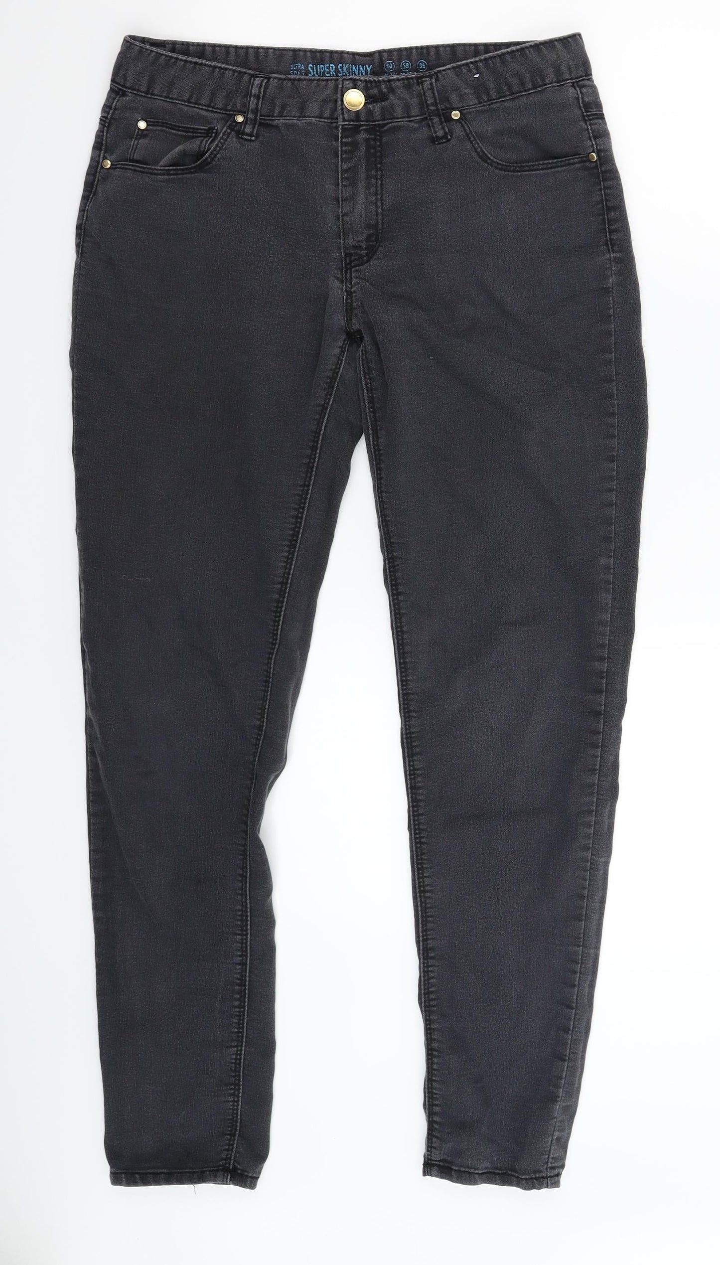 Denim & Co. Womens Grey  Denim Skinny Jeans Size 10 L29 in