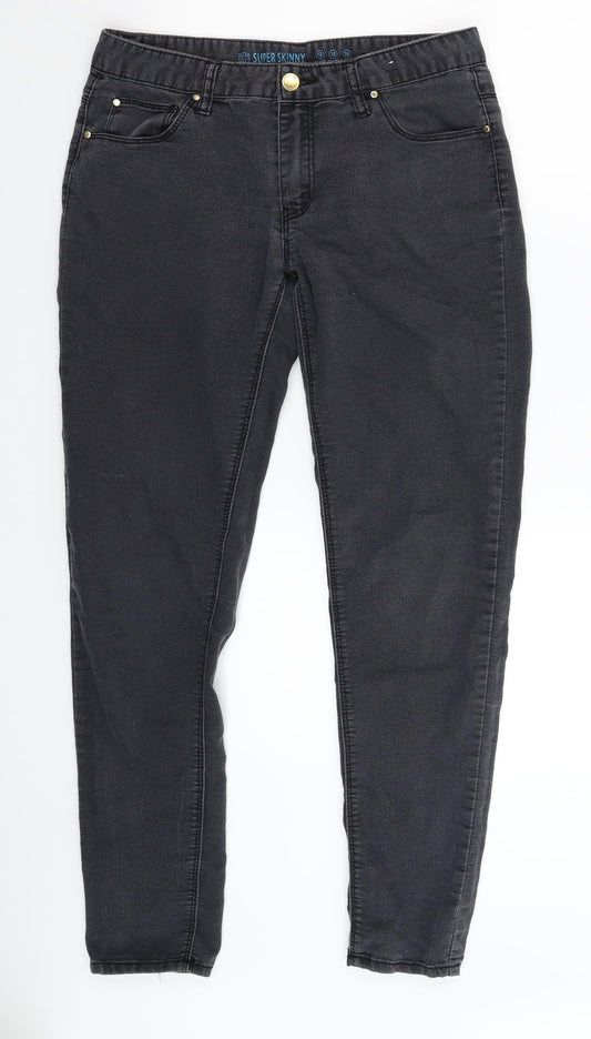 Denim & Co. Womens Grey  Denim Skinny Jeans Size 10 L29 in