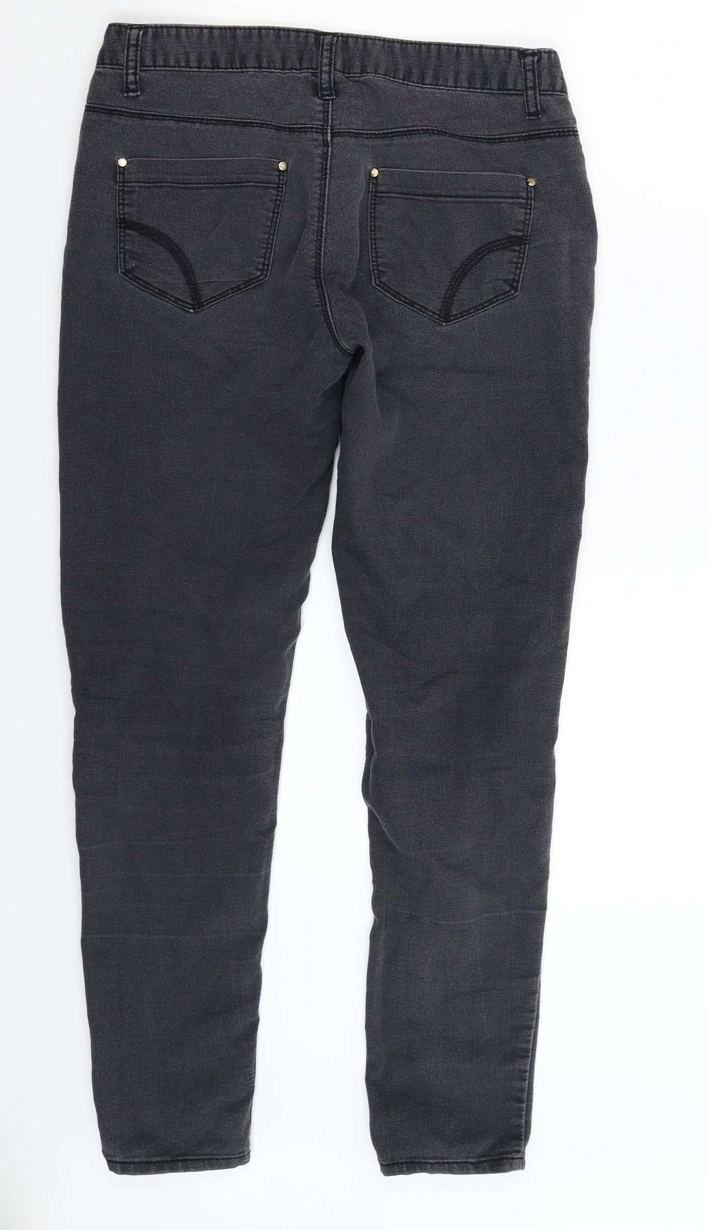 Denim & Co. Womens Grey  Denim Skinny Jeans Size 10 L29 in