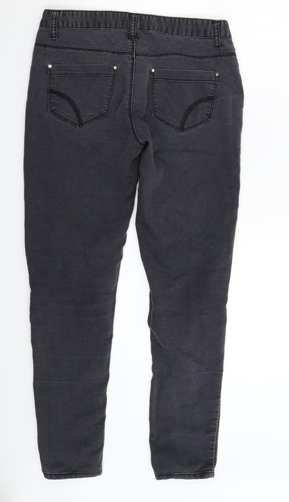 Denim & Co. Womens Grey  Denim Skinny Jeans Size 10 L29 in