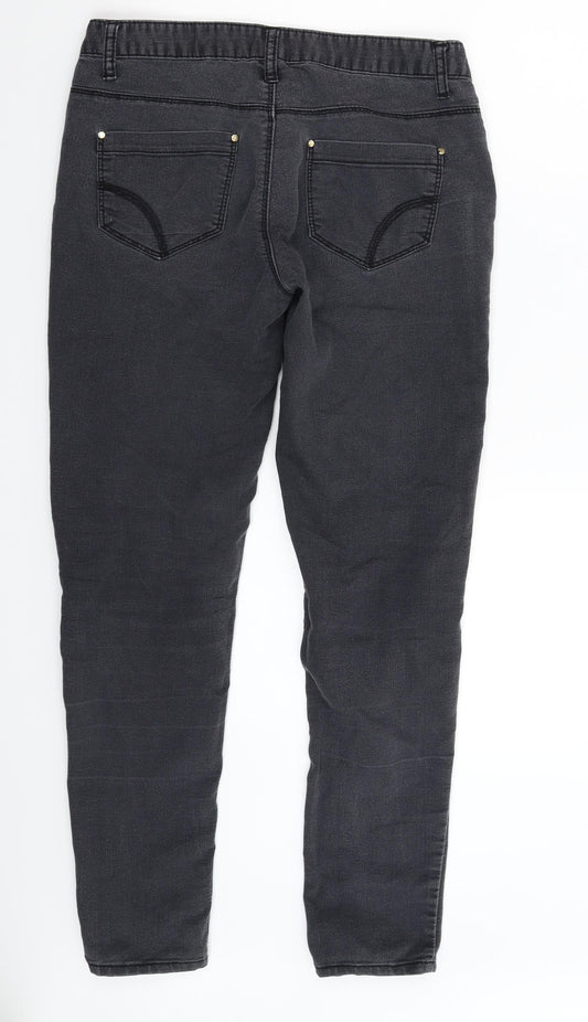 Denim & Co. Womens Grey  Denim Skinny Jeans Size 10 L29 in