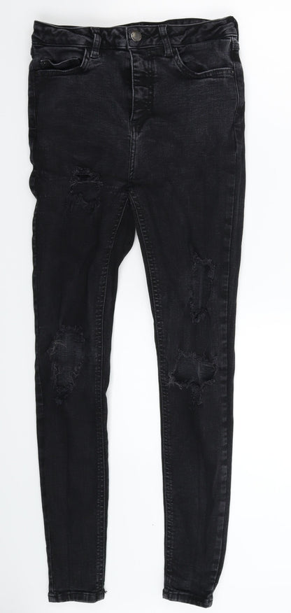 Denim & Co. Womens Black  Denim Skinny Jeans Size 10 L27 in