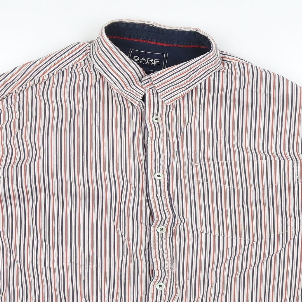 Mens UK Size L Bare Leisure Red  Button-Up Long Sleeve Casual Shirt