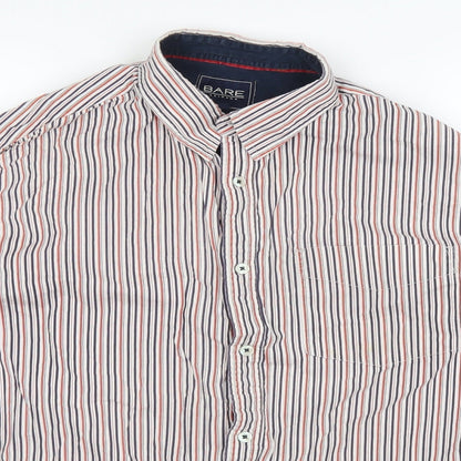 Mens UK Size L Bare Leisure Red  Button-Up Long Sleeve Casual Shirt