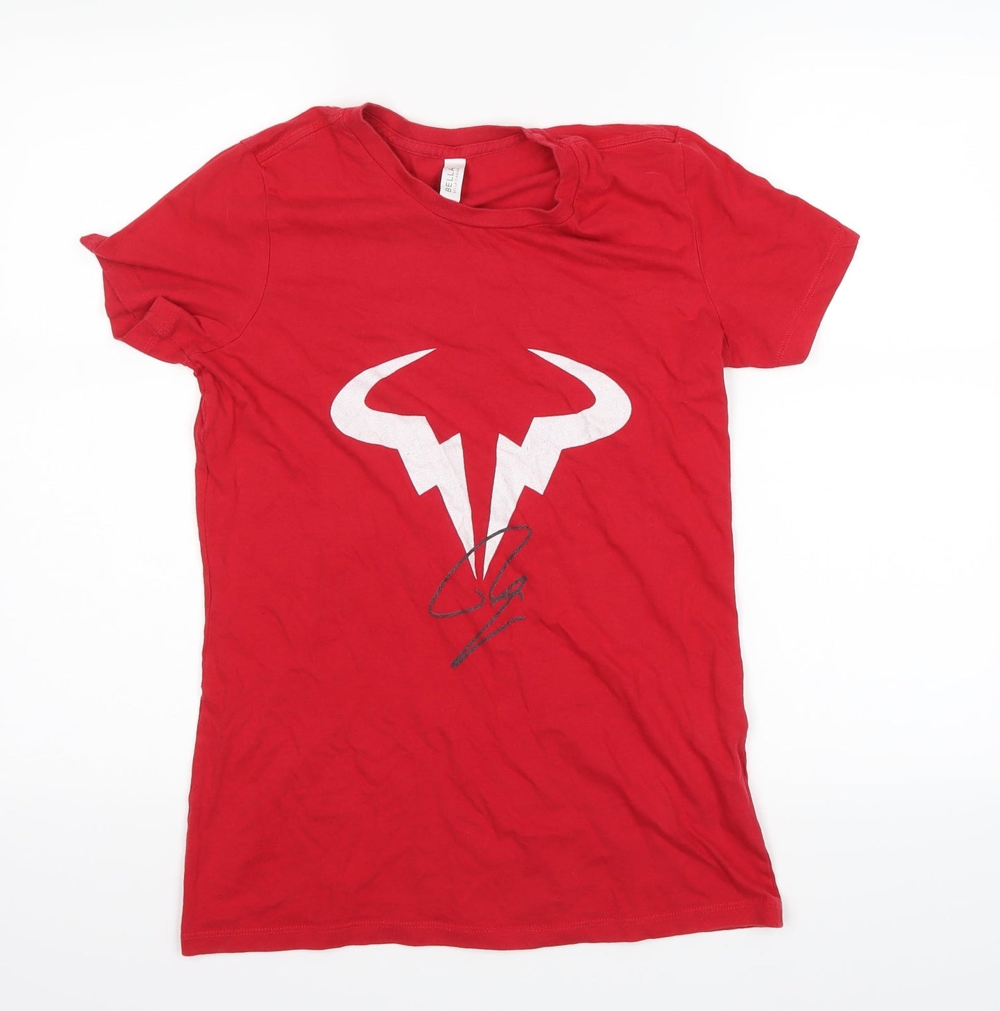 Womens UK Size L Bella Red Basic T-Shirt