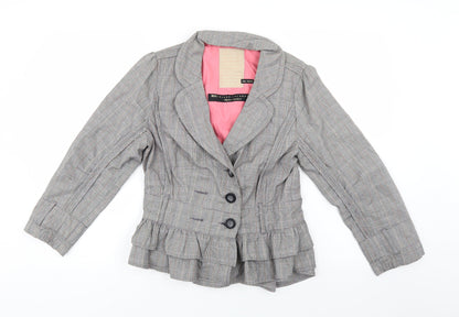 River Island Womens Grey Check  Jacket Suit Jacket Size 14