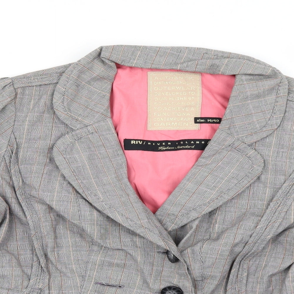 River Island Womens Grey Check  Jacket Suit Jacket Size 14