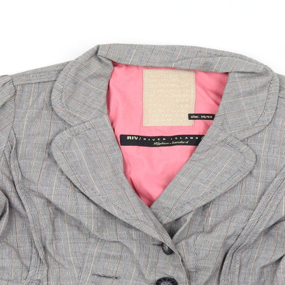 River Island Womens Grey Check  Jacket Suit Jacket Size 14