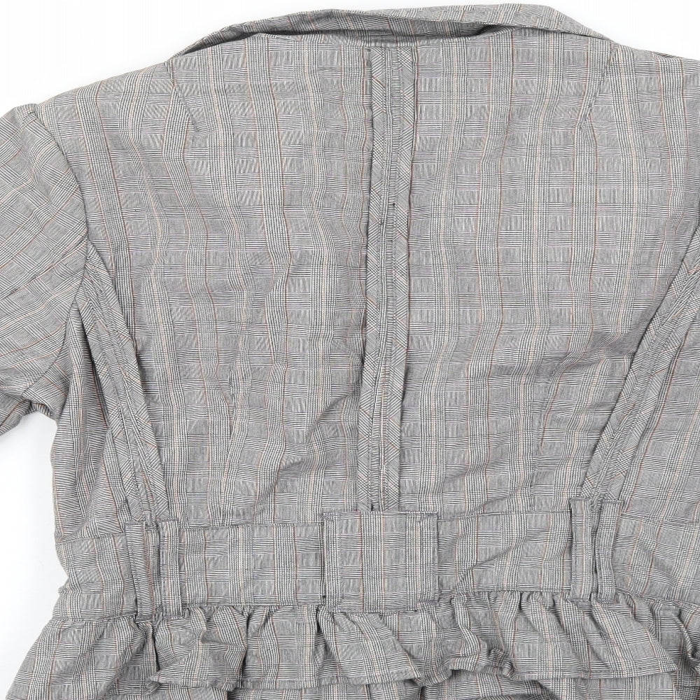 River Island Womens Grey Check  Jacket Suit Jacket Size 14